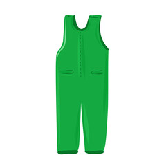 Green gardening overalls with pockets.