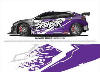 Race car wrap design vector for vehicle vinyl sticker and automotive decal livery
