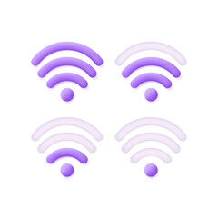 3D Wifi set isolated on white background. Internet concept. Can be used for many purposes.