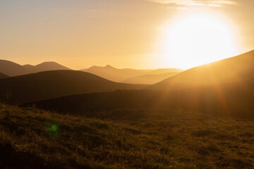 sunset in the mountains