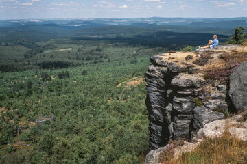 Fototapeta na wymiar Rock formations at Děčínský Sněžník Ústí nad Labem
