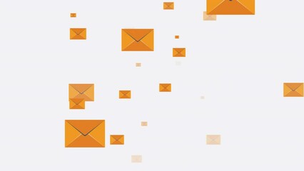 Letter animation, Envelope Icons. Mail en motion pattern
