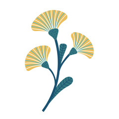 Flower graphic design. Vector floral elements with hand drawn flowers. doodle floral elements