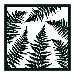 Pano with fern leaves. File for cutting and decorating. Design for home.