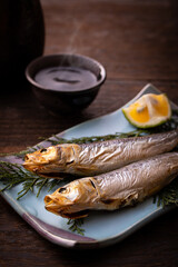 いわし丸干しと日本酒