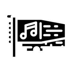 sound card glyph icon vector. sound card sign. isolated contour symbol black illustration