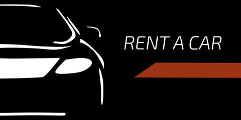 taxi car rental stylish business card on black © Valentina