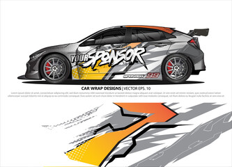 car wrap design. simple lines with abstract background vector concept for vehicle vinyl wrap and automotive decal livery
