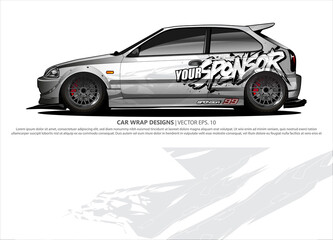 car wrap design. simple lines with abstract background vector concept for vehicle vinyl wrap and automotive decal livery
