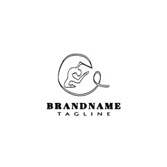 gymnastic logo cartoon icon design template black isolated vector illustration