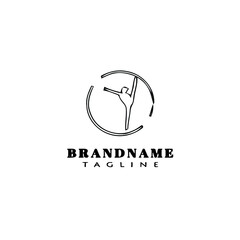Obraz premium gymnastic logo cartoon icon design template black isolated vector illustration