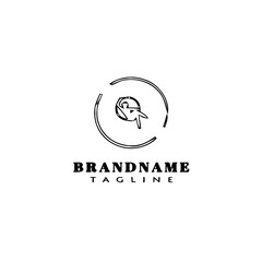 gymnastic logo cartoon icon design template black isolated vector illustration