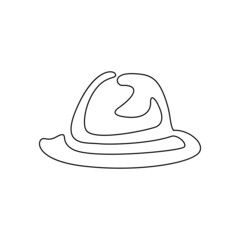 Fashion hat single line art