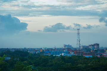 Naklejka premium 28-Jun-2020 Dhaka, Bangladesh.Building of dhaka city with city scraper in Bangladesh