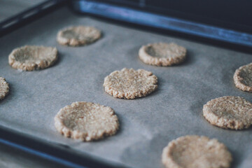 Homemade cookies on a oven plate