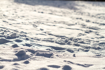 Low angle view of fresh white winter snow