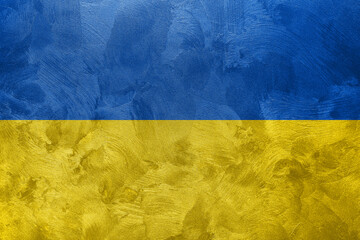 Textured photo of the flag of Ukraine.