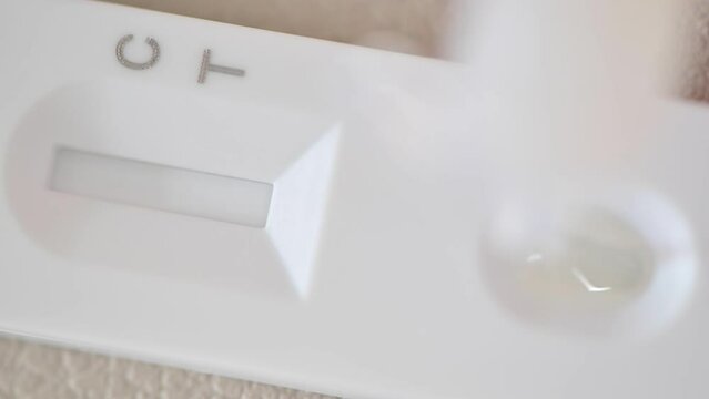 4K Rapid antigen test kit with negative result during swab covid-19 testing