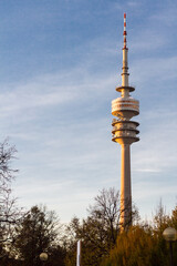 Munich TV Transmission Tower in Warm Sunlight