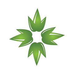 leaf logo vector template icon and design