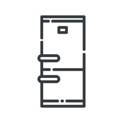 refrigerator vector line icon isolated on white transparent background