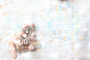 Futuristic in Industry 4.0 and business virtual diagram