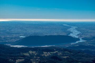 The plain and the sea from the alpine peak