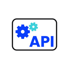 API Framework Web Services Development Icon Label Design Vector
