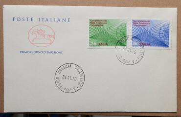 Colorful Vintage Used Postage Stamps from Italy