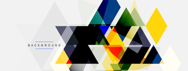 Color triangles composition, geometric abstract background. Techno or business concept, pattern for wallpaper, banner, background, landing page