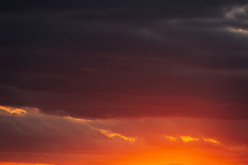 Fototapeta na wymiar Background of Sunrise time, natural colours, heavy clouds