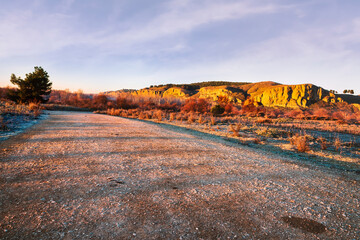 Cárcavas en el Parque Regional del Sureste de Madrid. España.