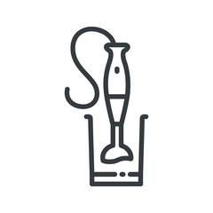 Mixer vector line icon isolated on white transparent background