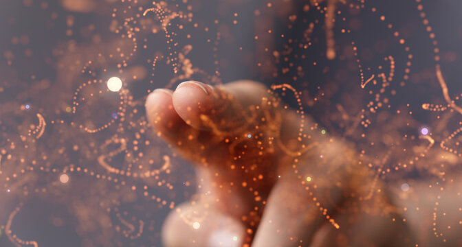 Digital technology background. Network connection dots and lines.