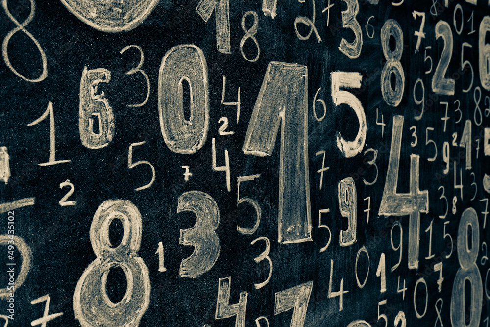 Poster background of numbers. from zero to nine. numbers texture. finance data concept. mathematic. seamles