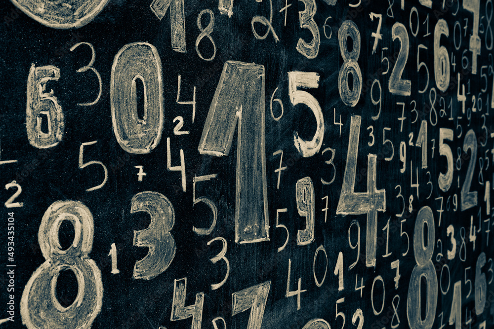 Poster background of numbers. from zero to nine. numbers texture. finance data concept. mathematic. seamles