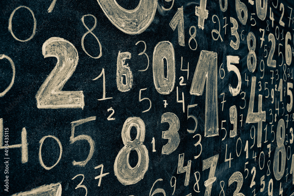 Poster background of numbers. from zero to nine. numbers texture. finance data concept. mathematic. seamles