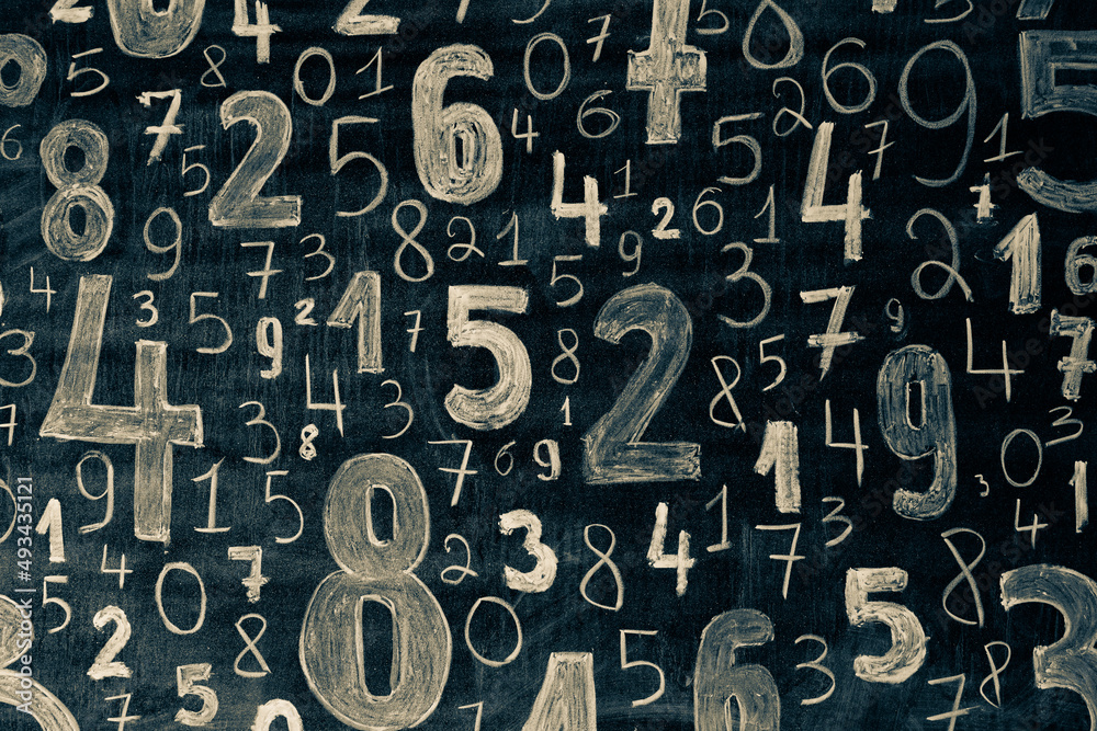 Poster background of numbers. from zero to nine. numbers texture. finance data concept. mathematic. seamles