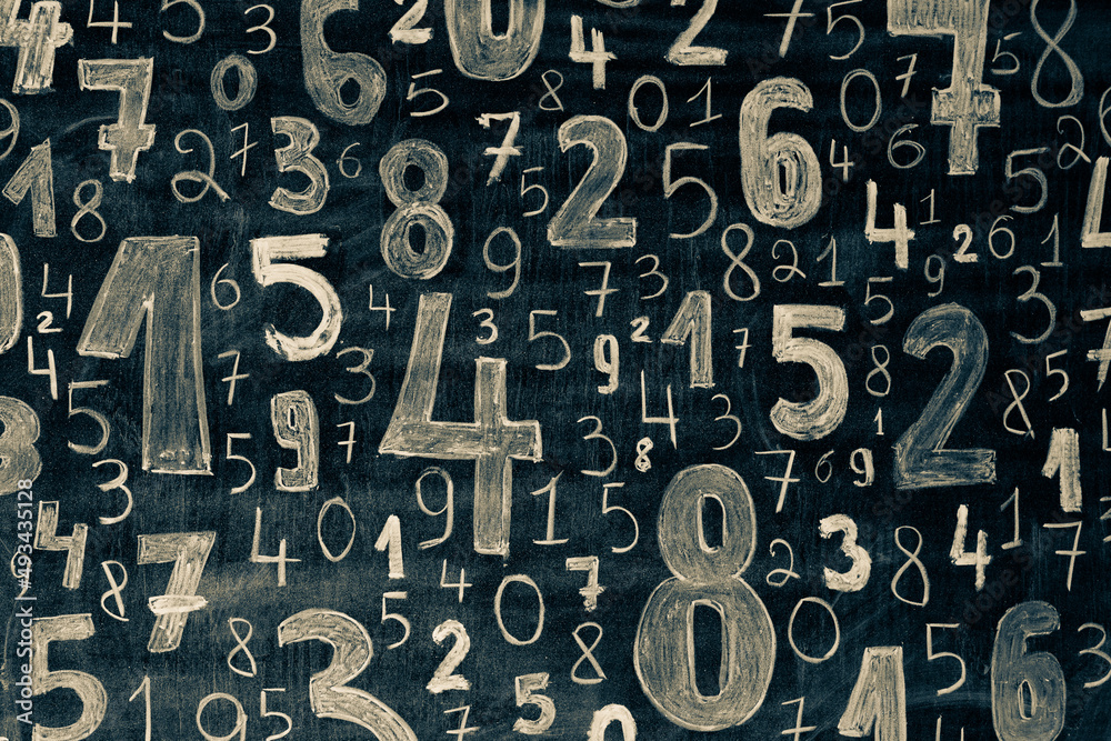 Poster background of numbers. from zero to nine. numbers texture. finance data concept. mathematic. seamles