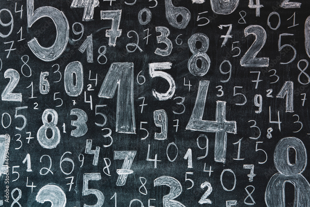 Poster background of numbers. from zero to nine. numbers texture. finance data concept. mathematic. seamles