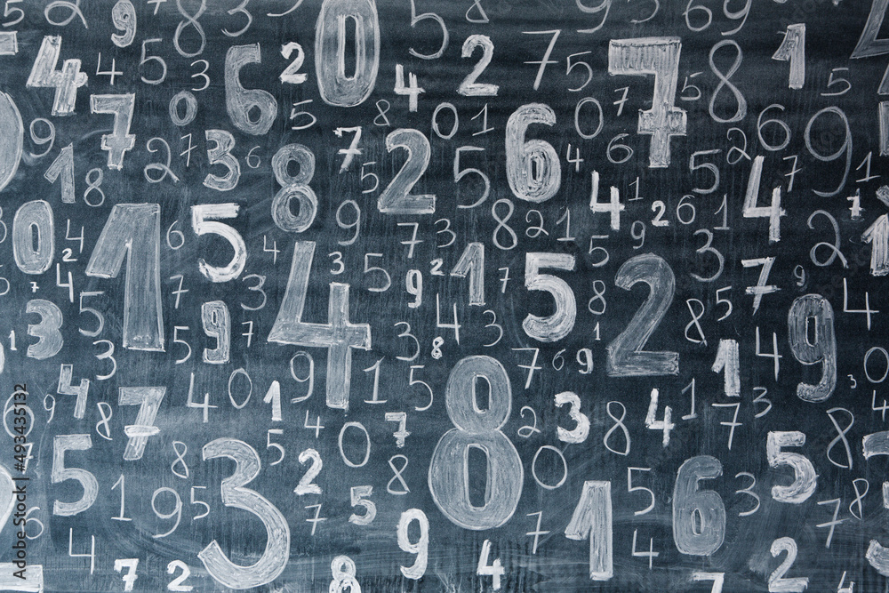 Poster background of numbers. from zero to nine. numbers texture. finance data concept. mathematic. seamles