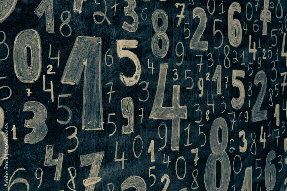 Poster background of numbers. from zero to nine. numbers texture. finance data concept. mathematic. seamles