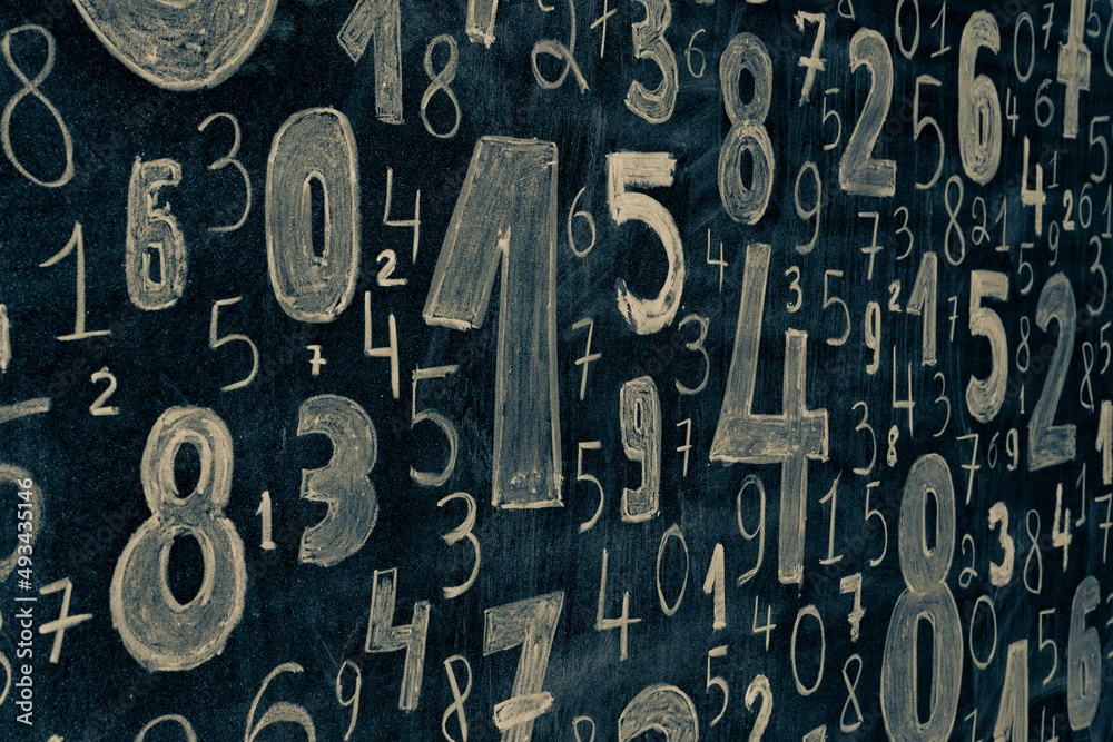 Poster background of numbers. from zero to nine. numbers texture. finance data concept. mathematic. seamles