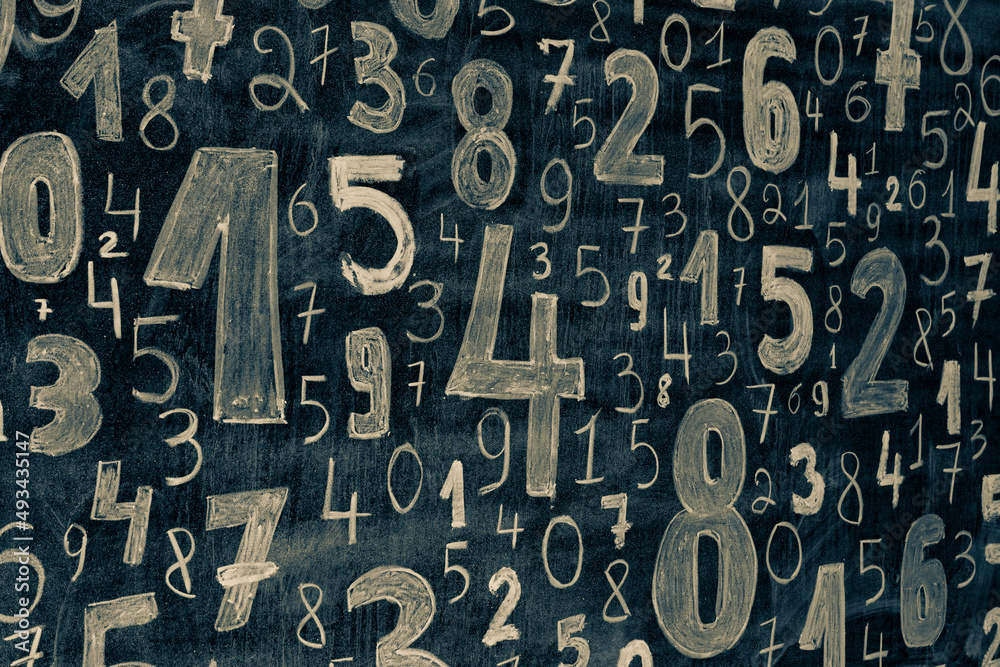 Poster background of numbers. from zero to nine. numbers texture. finance data concept. mathematic. seamles
