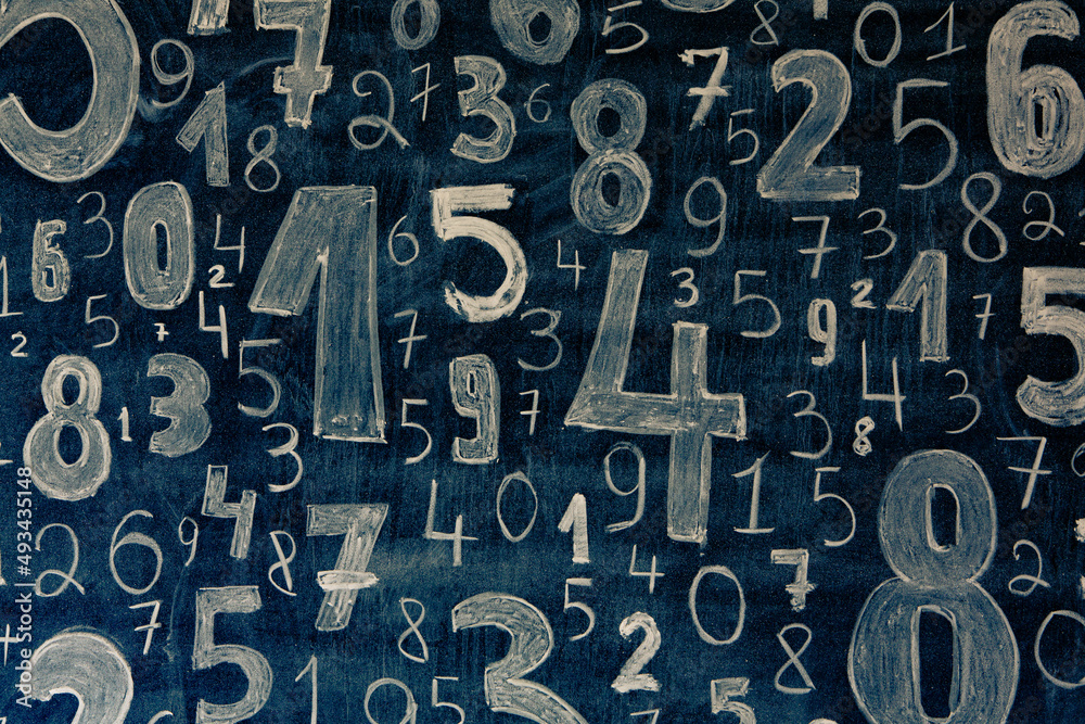 Poster background of numbers. from zero to nine. numbers texture. finance data concept. mathematic. seamles