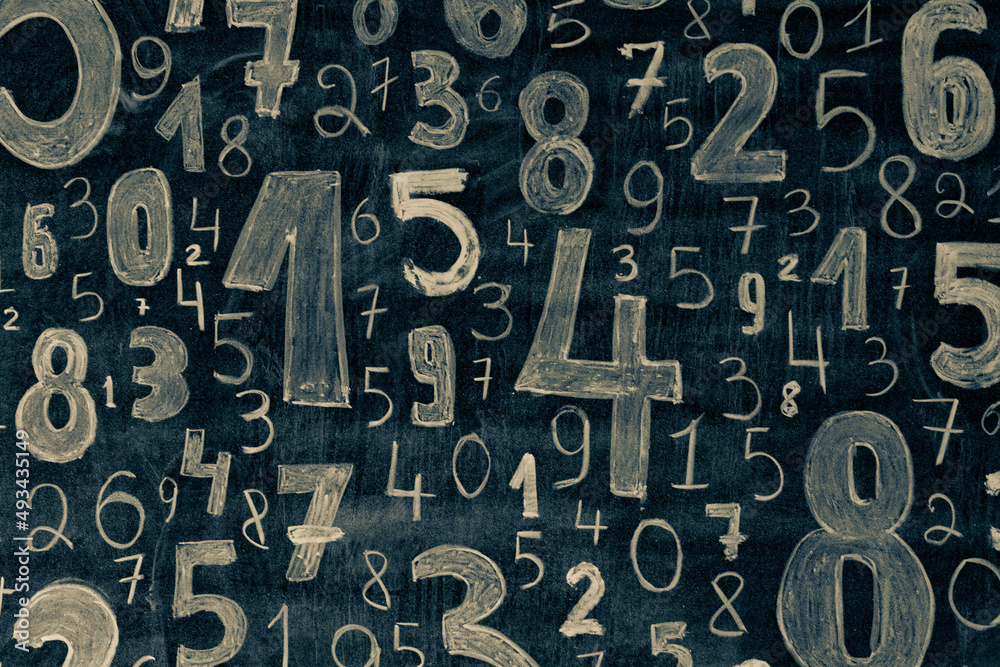 Poster background of numbers. from zero to nine. numbers texture. finance data concept. mathematic. seamles