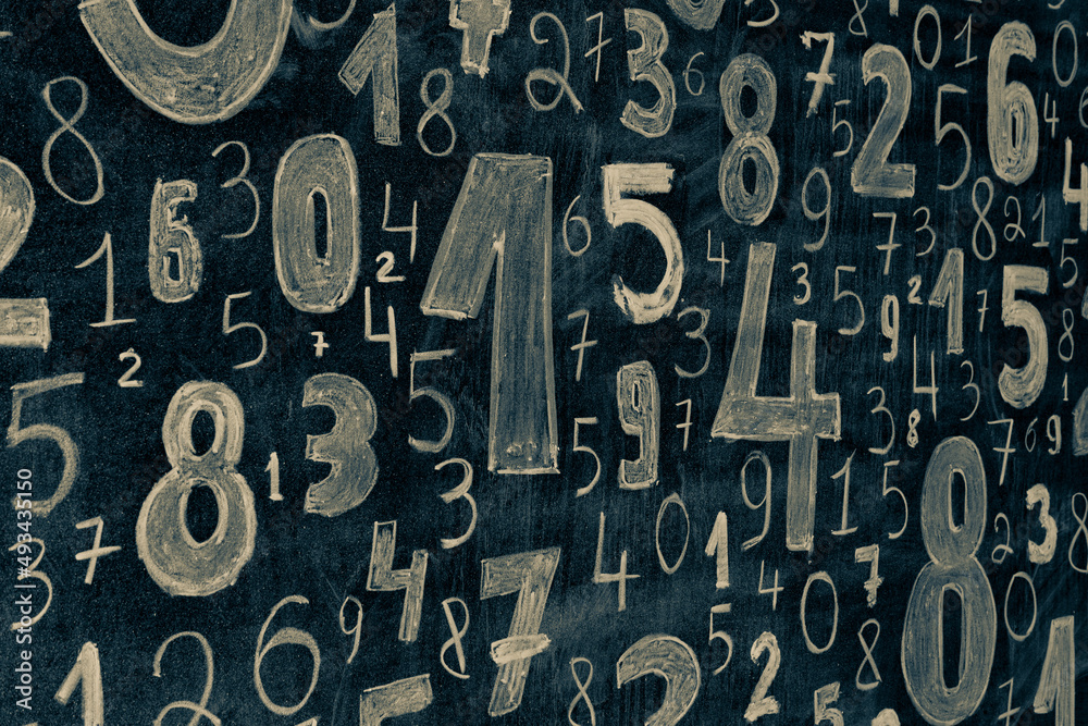 Poster background of numbers. from zero to nine. numbers texture. finance data concept. mathematic. seamles
