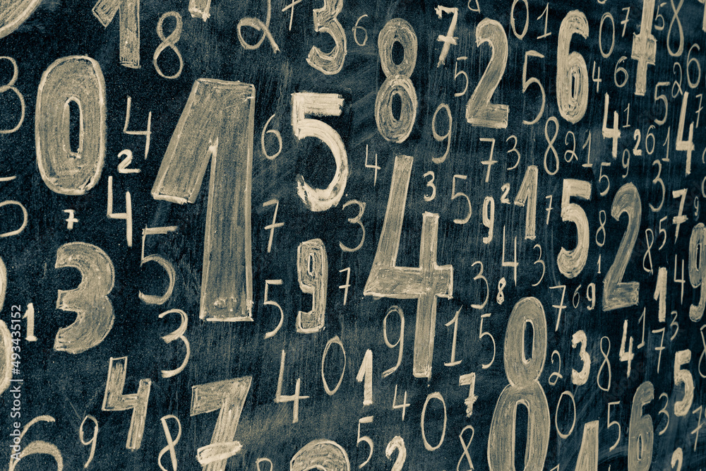Poster background of numbers. from zero to nine. numbers texture. finance data concept. mathematic. seamles