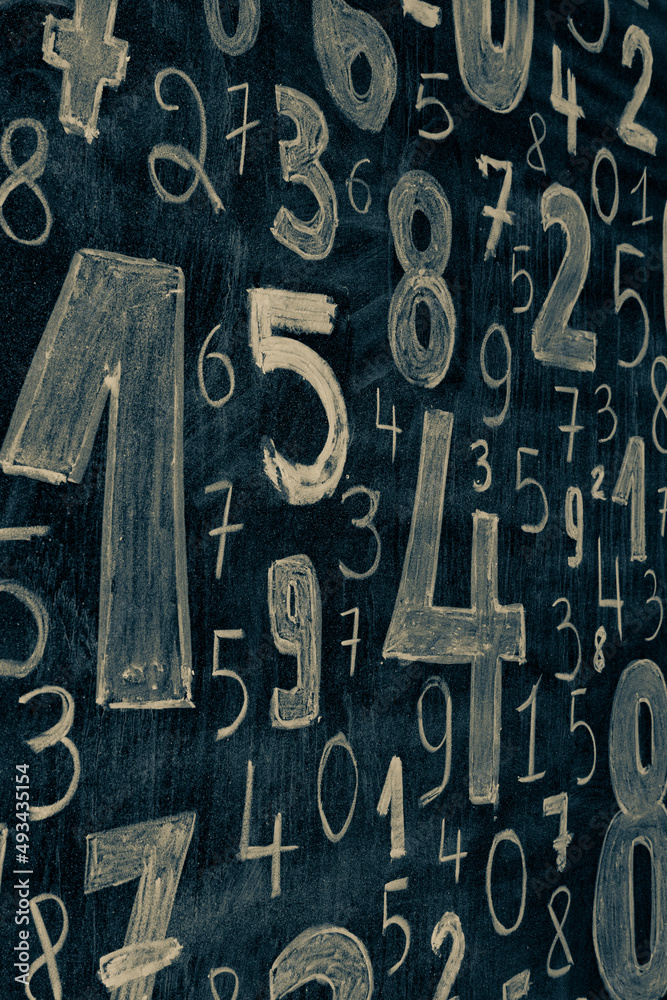 Poster background of numbers. from zero to nine. numbers texture. finance data concept. mathematic. seamles