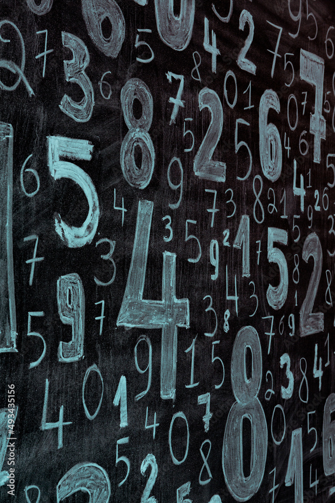 Poster background of numbers. from zero to nine. numbers texture. finance data concept. mathematic. seamles